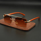 Woodline – Amber Brown – Rimless Sunglasses – S-851